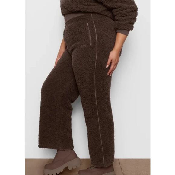 Skims Pull On Fleece Sherpa Teddy Jogger Pants Brown Cozy Loungewear 4X/5X NWT - Picture 2 of 13